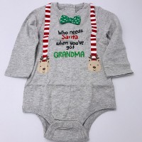 嬰兒聖誕長袖夾衣: Who needs Santa when you've got Grandma